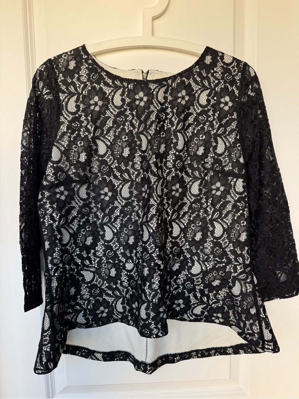 SKIRT SET Black Lace Set Long-Sleeve Top and Midi Skirt
